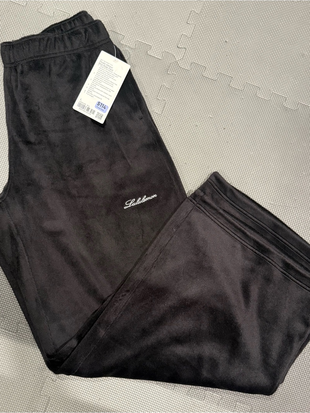 lululemon athletica Black Velour Lounge Pants